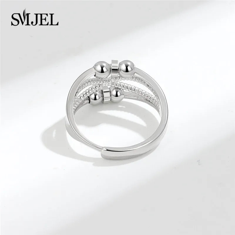 Punk Anti-Stress Spinner Ring – Verstellbar, Perlen, für Paare