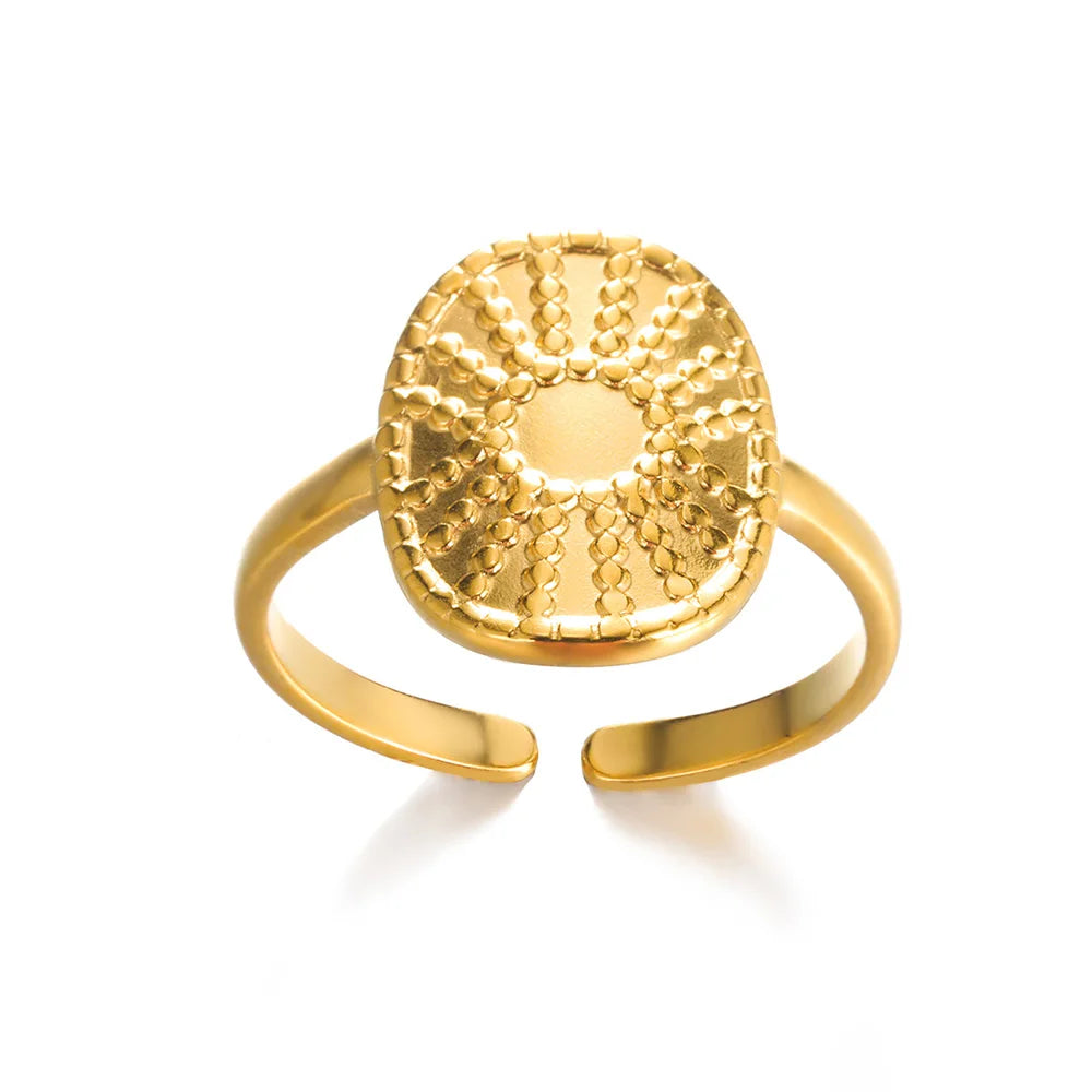 Edelstahl Ringe für Damen – 316L, Verstellbar, Muschel-Design