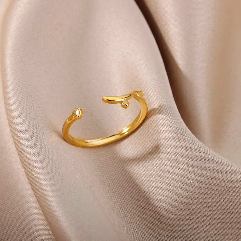 Edelstahl Liebesringe für Damen – Minimalistisch, Arabische Gravur