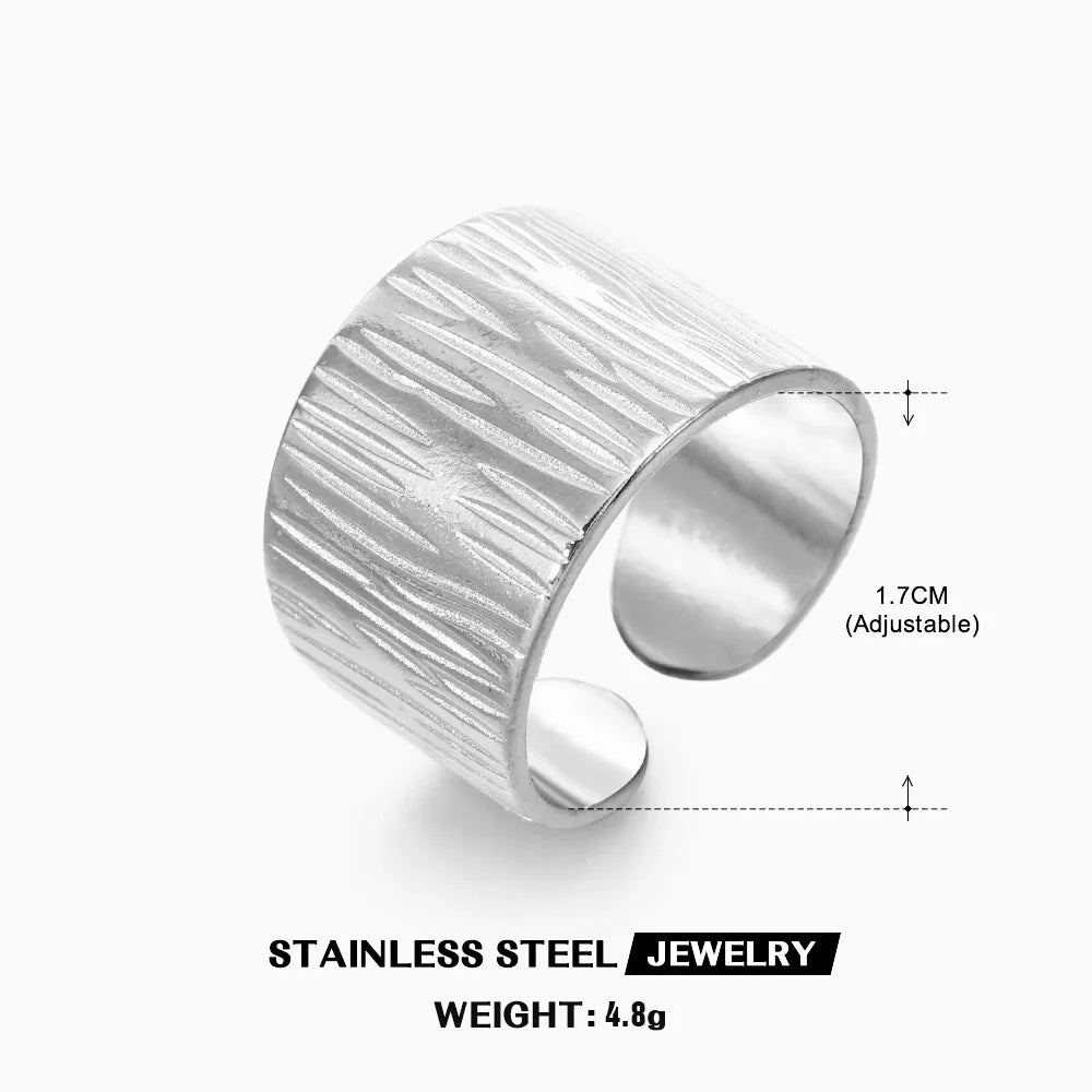 Edelstahl Ringe für Damen – 316L, Verstellbar, Muschel-Design