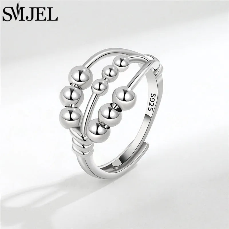 Punk Anti-Stress Spinner Ring – Verstellbar, Perlen, für Paare