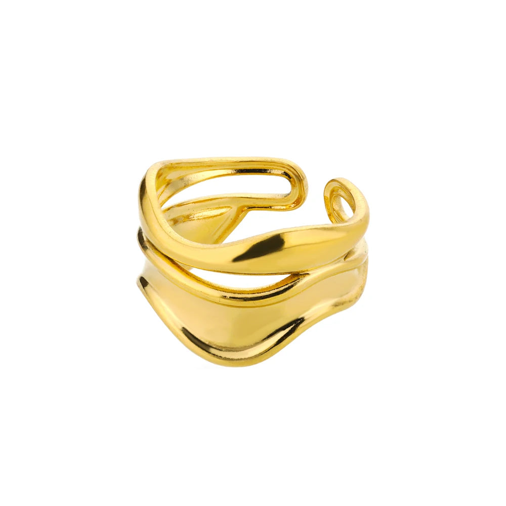 Edelstahl Ringe für Damen – 316L, Verstellbar, Muschel-Design