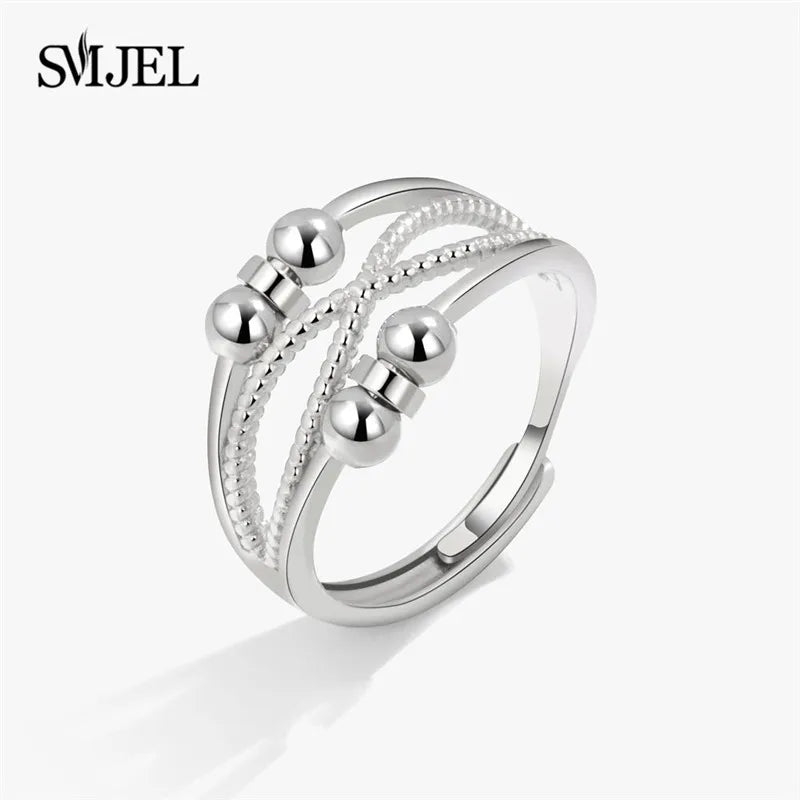 Punk Anti-Stress Spinner Ring – Verstellbar, Perlen, für Paare