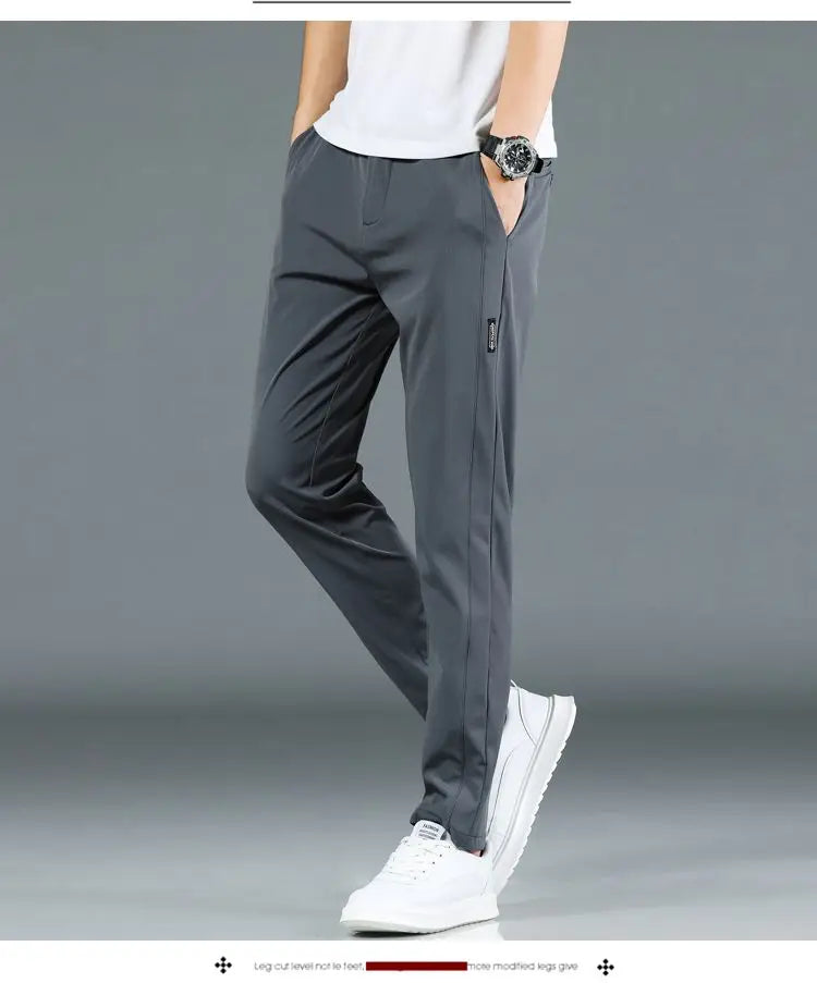 Ice Silk Herren Hose – Sommer, Casual, Atmungsaktiv, Slim Fit