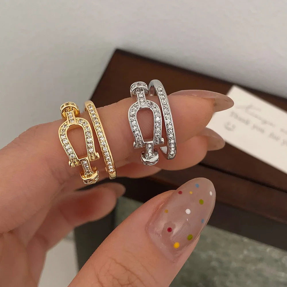 Korean Style Doppelring für Damen – Trendy, Zweischichtig, INS