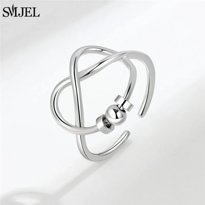 Punk Anti-Stress Spinner Ring – Verstellbar, Perlen, für Paare