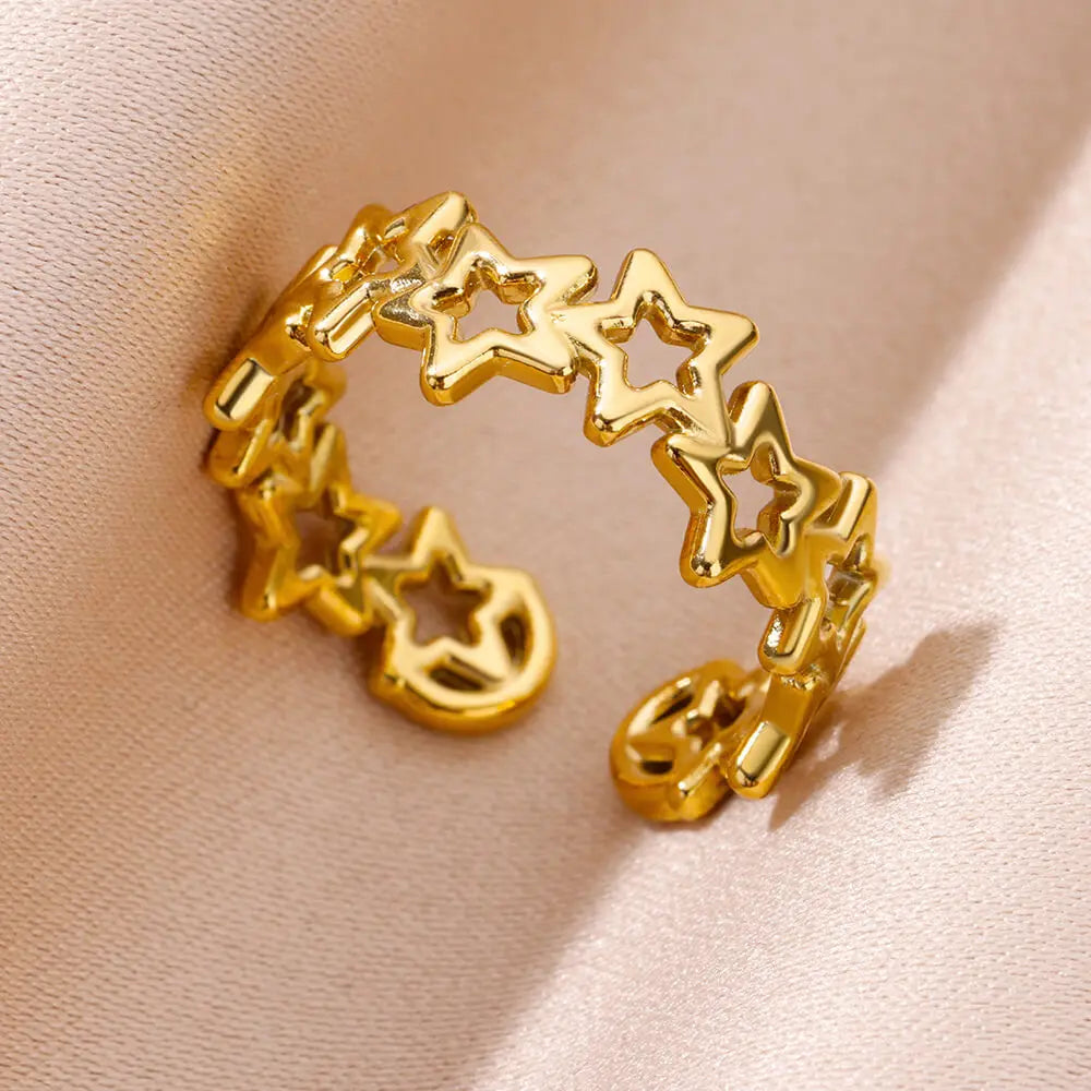 Edelstahl Ringe für Damen – 316L, Verstellbar, Muschel-Design
