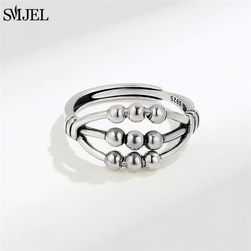 Punk Anti-Stress Spinner Ring – Verstellbar, Perlen, für Paare