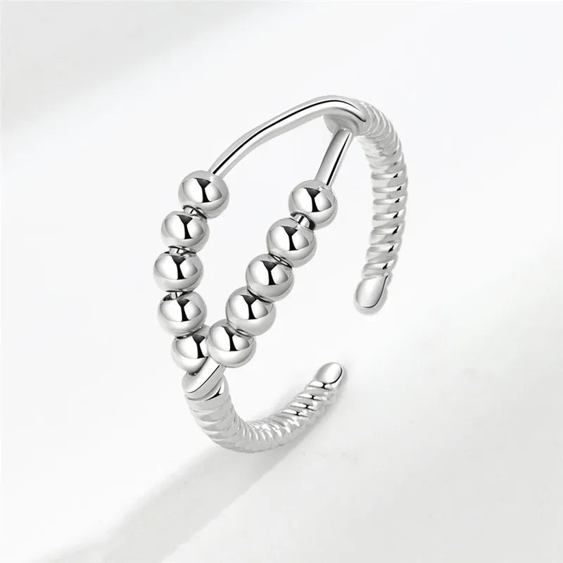 Punk Anti-Stress Spinner Ring – Verstellbar, Perlen, für Paare