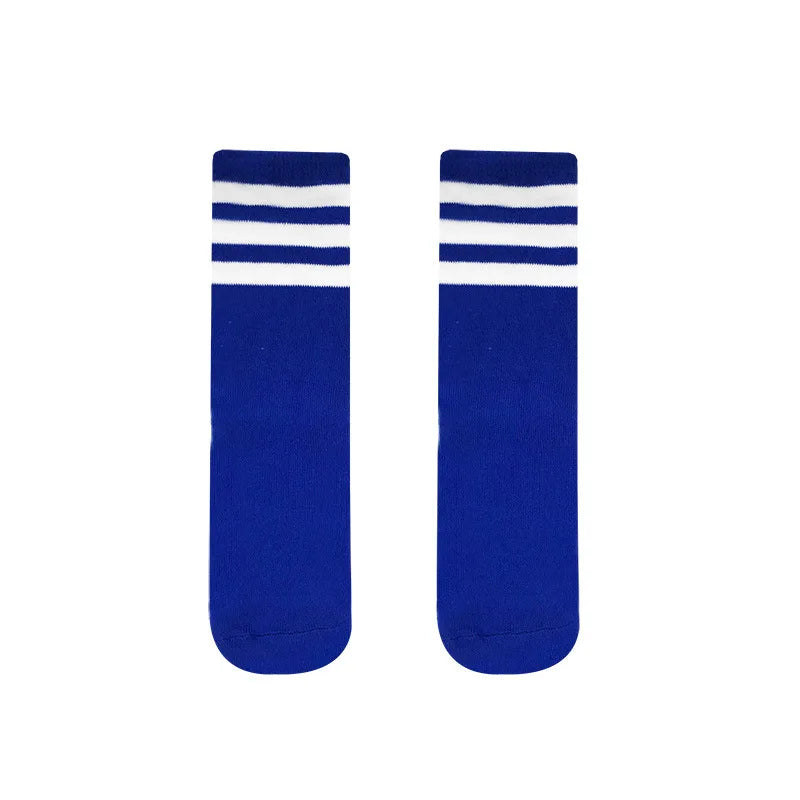 Kids Knee High Socks For Girls Boys Football Stripes Sports Old School White Socks Skate Children Baby Long Tube Cheer Socks