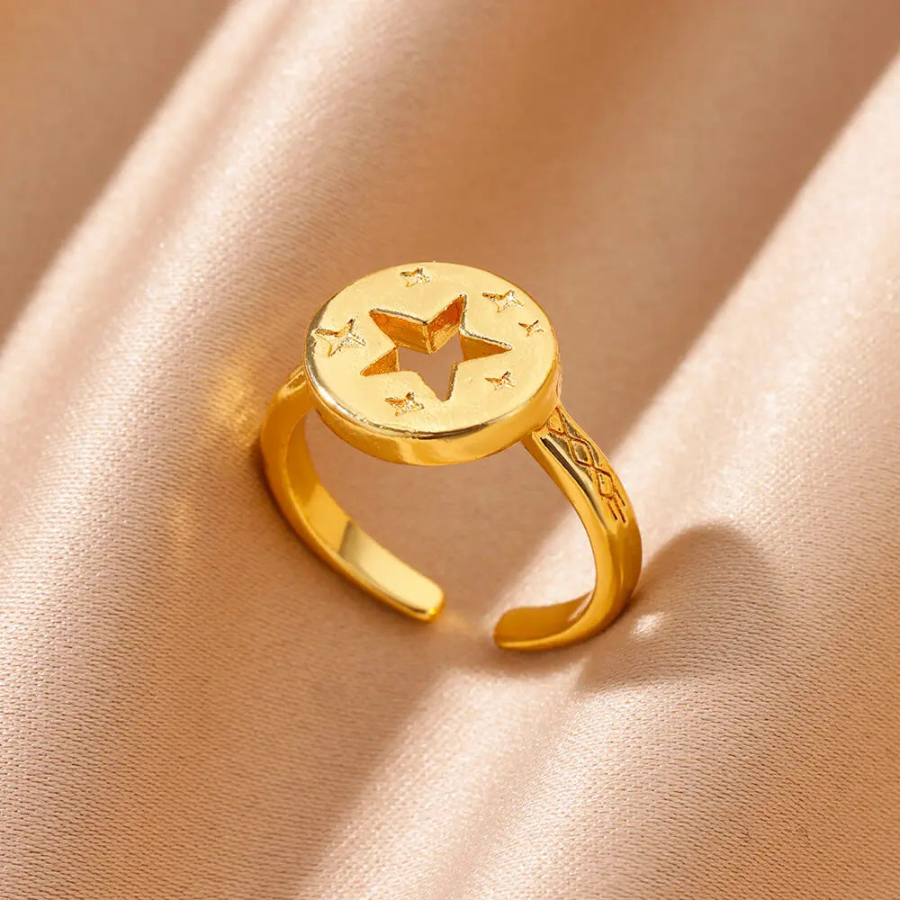 Edelstahl Ringe für Damen – 316L, Verstellbar, Muschel-Design