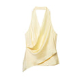 HH Women Trend Polka Dot Halter Tops Sexy Backless Sleeveless V Neck Cami Top Asymmetrical Hem Summer Casual Streetwear Vests