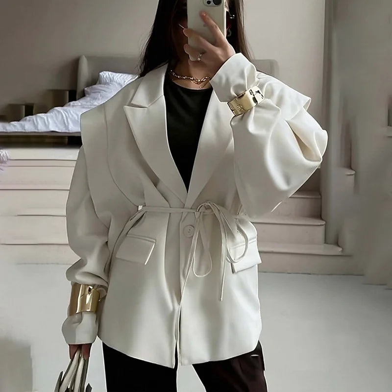 Damen Blazer – Elegant, Tailliert, Schulterpolster, Frühling & Herbst