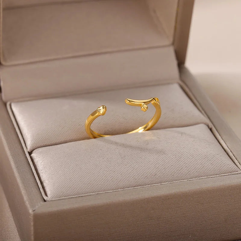 Edelstahl Liebesringe für Damen – Minimalistisch, Arabische Gravur