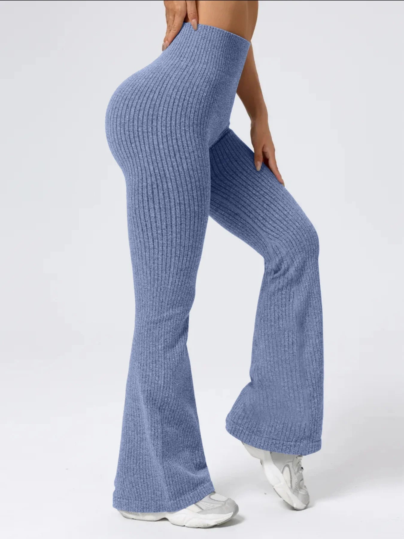 High‑Waist Stretch Bell‑Bottom Pants for Women – Slim Fit Workout & Casual Wear