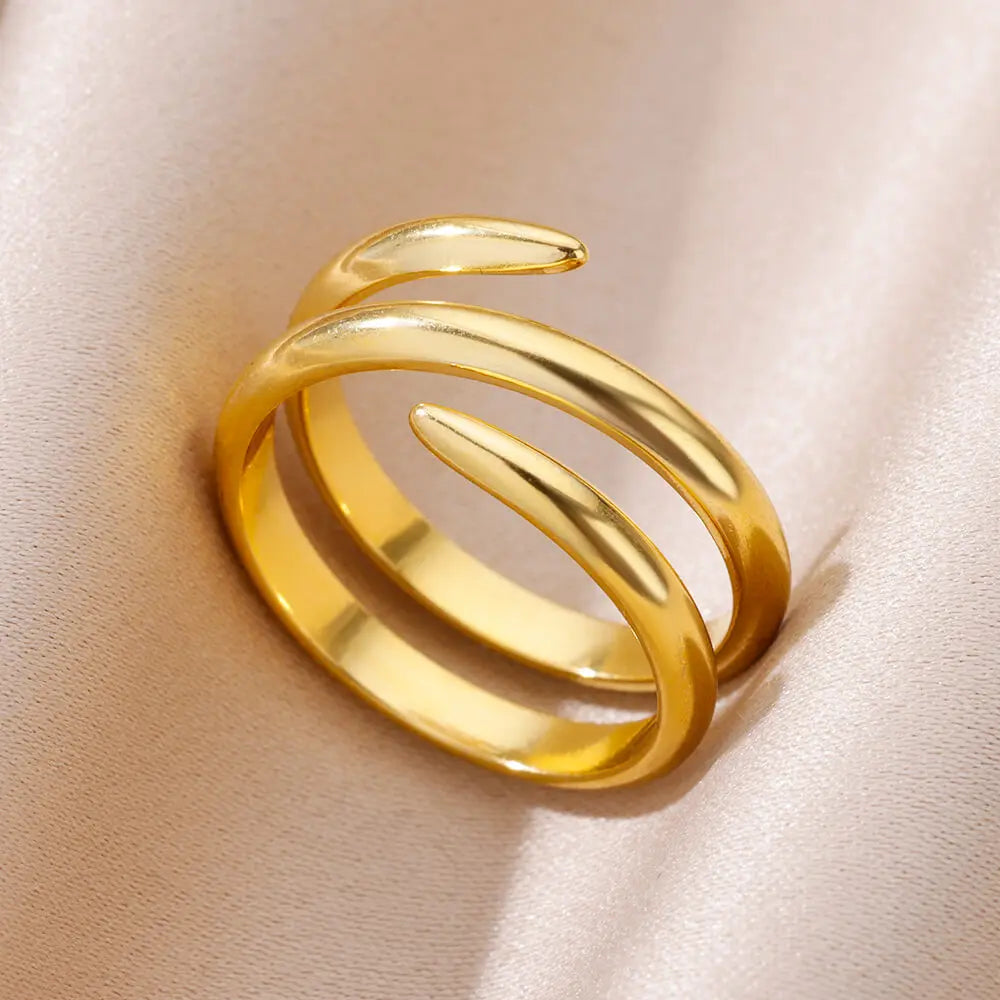 Edelstahl Ringe für Damen – 316L, Verstellbar, Muschel-Design