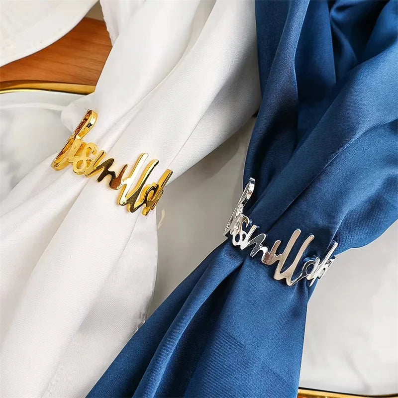 Goldene Serviettenringe – Hochzeit, Hotel, Tischdeko, Rund