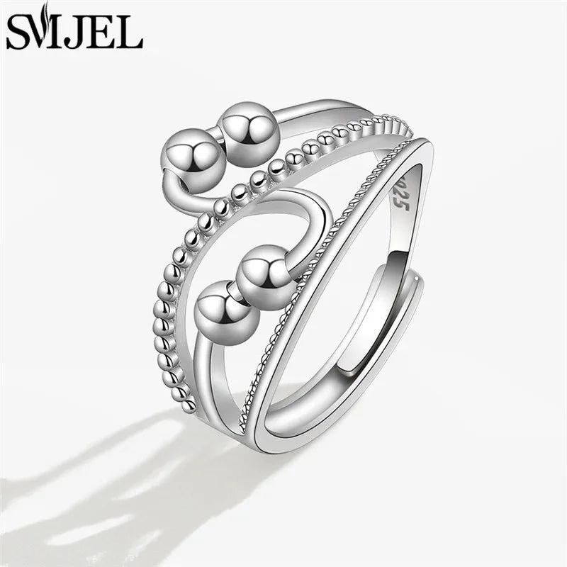 Punk Anti-Stress Spinner Ring – Verstellbar, Perlen, für Paare