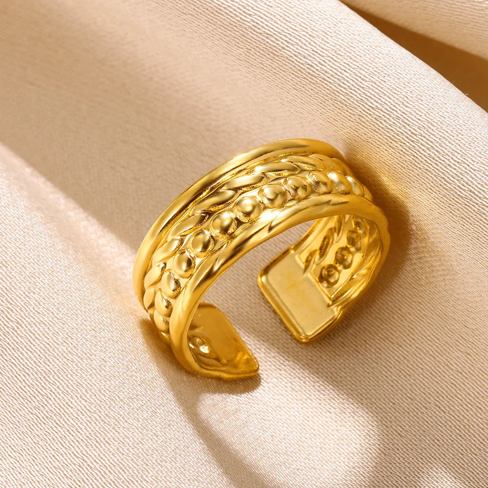 Edelstahl Ringe für Damen – 316L, Verstellbar, Muschel-Design